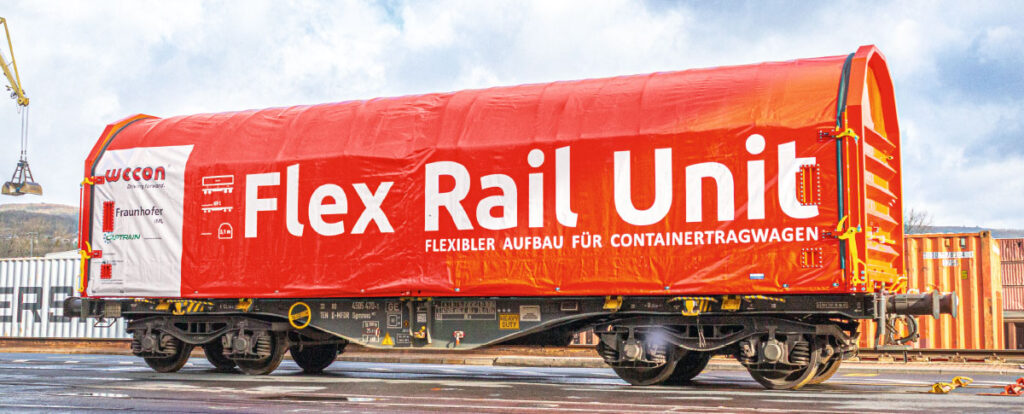 FleRailUnit - Flexibler Aufbau für Containertragwagen - Titelbild