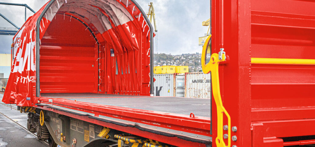FleRailUnit - Flexibler Aufbau für Containertragwagen
