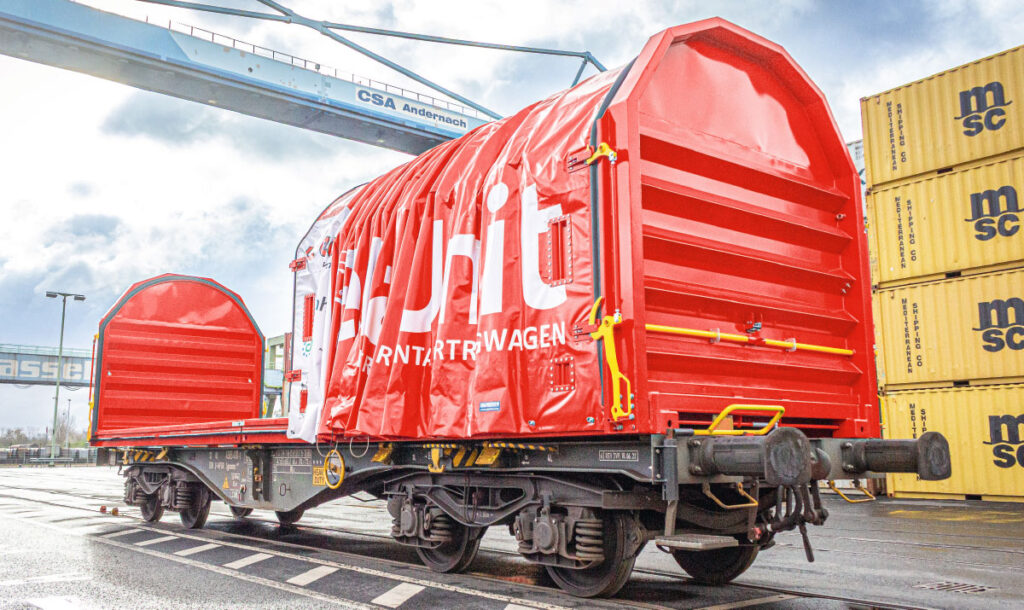 FleRailUnit - Flexibler Aufbau für Containertragwagen